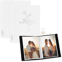 Lanpn Wedding Photo Album 4X6 2 Packs  Each Pack Holds 50 Pictures  Slip In Pockets Mini Linen Top Loading Wedding Photo Albums For Portrait Only 4X6 Picture (Flower  White)