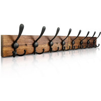 Homagic Coat Rack Wall Mount 31.5'' Coat Hanger Wall Mount Burnt Brown Coat Hooks For Wall Rustic Towel Racks For Bathroom Living Room Coat Hat Cloth