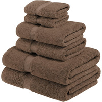 Superior Egyptian Cotton Pile 6 Piece Towel Set  Includes 2 Bath  2 Hand  2 Face Towels/Washcloths  Ultra Soft Luxury Towels  Thick Plush Essentials  Guest Bath  Spa  Hotel Bathroom  Chocolate