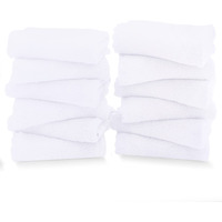 Tenstars 12 Pack Premium Washcloths Set - Quick Drying- Soft Microfiber Coral Velvet Highly Absorbent Wash Clothes - Multipurpose Use As Bath  Spa  Facial  Fingertip Towel (White)