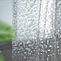Ga-Geetopia Eva Clear Thin Shower Curtain Liner  Pebble Pattern 72X72 Inch Lightweight Plastic Bathroom Shower Showroom Inner Curtain With Rustproof Metal Grommets And Weighted Magnets(No Hooks)