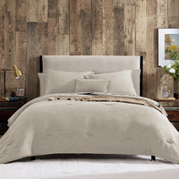 Geniospin Queen Comforter Set - 7 Pieces Comforter Queen Size  Soft Solid Bedding Set For All Season  Textured Bed In A Bag With Flat Sheet And Fitted Sheet  Pillowcases & Shams (Ivory  90''X90'')