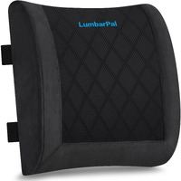 Lumbarpal Lumbar Support Pillow For Office Chair Back Support Lumbar Pillow For Car  Gaming  Office Chair - Improve Sitting Posture & Back Pain Relief  Memory Foam  Adjustable Straps  Fluffy Black