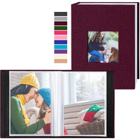 Ywlake Photo Album 4X6 100 Pockets 2 Packs  Small Mini Capacity Linen Photo Album Bulk Sets  Each Pack Holds 100 Top Loader Vertical Only Picture For Kids Boy Girls (Purple)