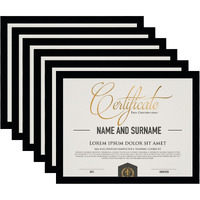 Bsrhome 8.5X11 Picture Frame Set Of 6  Certificate Document Frame  Diploma Frame  Display Pictures 6X8 With Mat Or 8.5X11 Without Mat  Black