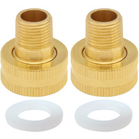 Uenede 2Pcs Brass Garden Hose Reducer Swivel Connector 3/4""Ght Female To 3/8""Npt Male Threaded Reducing Convert Adapter Garden Hose Pipe Fittings