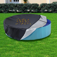 72In Dog Pool Cover - Waterproof Tear-Resistant Round Pet Pool Cover With Drawstring  Foldable Dustproof Uv Protection Protective Cover For Outdoor Kiddie Pet Bath Pool