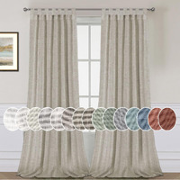 H.Versailtex Natural Linen Curtains Linen Textured Semi Sheer Curtain Light Filtering Tab Top Window Treatments Panels Highly Durable Curtain Panels For Bedroom (2 Panels  52"" X 96""  Oatmeal)