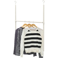 Simple Houseware Adjustable Closet Hanging Rod  White