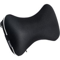 Keemall Car Neck Pillow  Soft Headrest Inflatable Car Pillow For Driving Seat With Adjustable Strap  Comfortable Ergonomic Design Neck Support And Breathable Washable Cover (Black 1 Pack)