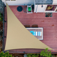 Shademart 12 ' X 16 ' X 20 ' Sand Beige Sun Shade Sail Right Triangle Smslt Canopy Fabric Cloth Screen  Water Air Permeable & Uv Resistant  Heavy Duty  Carport Patio Outdoor - (We Customize Size)