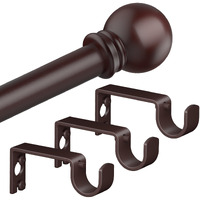 Authandis Bronze Curtain Rods For Bedroom With Brackets 5/8 Inch Diameter Small Window Curtain Rod 32 To 120 Inches Easy Install Drapery Rods