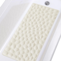 Non-Slip Bathtub Mat Othway Soft Rubber Bathroom Bathmat With Strong Suction Cups (Beige)