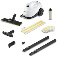 Krcher Sc3 Steam Cleaner With Attachments  Multi Purpose Power Steamer - Chemical-Free  40 Sec Heat-Up  Continuous Steam - For Grout  Tile  Hard Floors  Appliances & More - White