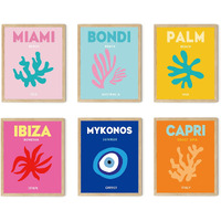 Twodays Preppy Room D?Cor Aesthetic  Preppy Wall Decor  Preppy Travel Prints  Preppy Stuff  Preppy Things  Preppy Posters For Teen Girl Room (8"" X 10"" Set Of 6  Unframed)