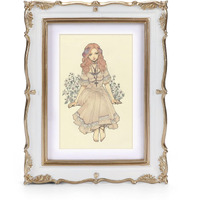 Pharege Vintage Picture Frame 5X7 White Gold  5 By 7 Ornate Decorative Antique Frame With Mat For 4X6 Photo  Fancy Matted Frame For Desktop Or Wall  Horizontal Or Vertical