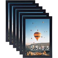 Jcjmy 5.5X8.5 Picture Frame Set Of 6 Black For Wall Hanging Or Tabletop  Wall Mounting Horizontally Or Vertically  5.5 X 8.5 Wall Photo Frame With Shatter Resistant Plexiglass  6 Pack  Black