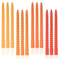 Lpusa Candle Stick Spiral Tall Taper Candles Unscented Candle For Holiday Wedding And Home Decoration 10Inch 12 Pack(Gradient Orange)