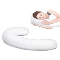 Pillowcase Compatible With J Shape Contourr Swan Body Pillow Original And Cool Xl Sizes  Breathable And Soft Fabric  White  1 Pack