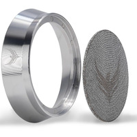 Knodos Espresso Dosing Funnel 58Mm And Puck Screen Set Magnetic Coffee Dosing Ring And Filter For Portafilters Compatible With 58Mm Portafilter Basket Premium Espresso Machine Accessories