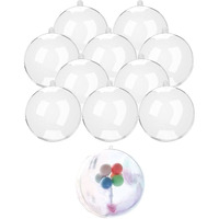 Zuokemy 10 Pcs Filling Transparent Plastic Decorative Call Diy Craft Ball Transparent Ball Christmas  Birthday  Wedding  Party And Home Decoration Ornaments ((3.94""/100Mm))