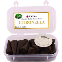 Yajna Citronella 100%-Natural-Incense-Cones Handmade-Hand-Dipped Organic-Chemicals-Free For-Purification-Relaxation-Positivity-Yoga-Meditation The-Best-Scents (20 Count)