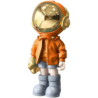 Dosker Small Astronaut Statues Mini Spaceman Sculpture Polyresin Arts Gifts Orange Figurine Ornament Room Decor For Men Home And Desktop Accessories Tabletop Decoration  Living Room  Office  Bookshelf