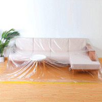 146""/12Ft Plastic Sofa Couch Cover  Plastic Covers For Furniture  Waterproof Couch Cover For Sectional Sofa Lshape  Extra Large Bed Sofa Couch Chair Furniture Protector Cover For Moving And Storage