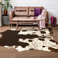 Foxmas Faux Cowhide Rug Cow Print Rugs For Bedroom Living Room  Western Home Decor Cow Hide Animal Rug  Cow Print Western Rugs  Faux Fur Fabric Rug Animal Print Carpet  2.3X3.6 Feet