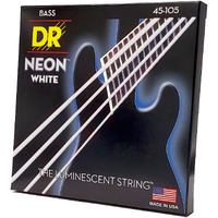 Dr Strings Hi-Def Neon-White Silver Nickel Plated 4 Bass Guitar Strings  45-105  Round Core (Nwb-45)