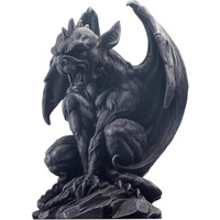 Jorae Winged Gargoyle Statue Indoor Outdoor Home Decor Sitting Guardian Sculpture Halloween Figurines  9 In  Polyresin