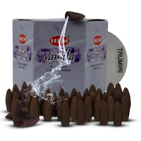 Vanilla Backflow Incense Cones For Waterfall Aromatic Smoke Fountain Haze Falls And Mat Bundle