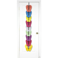 Perfect Curve Flip Flop Rack Organizer | Holds 9 Pairs | Over Door Organizer | Space Saving Shoe Rack | Adjustable Hooks | Organize Flip Flops  Crocs And Oofos | Black