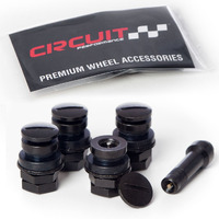 Circuit Performance Black Bolt-In Flush Mount Valve Stems (Set Of 4)