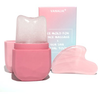 Vanalia Ice Roller And Gua Sha For Face?Eyes And Neck  Skin Care Set Facial Beauty Ice Roller & Gua Sha Facial Tool  Neck To Brighten Skin & Enhance Your Natural Glow(Pink)