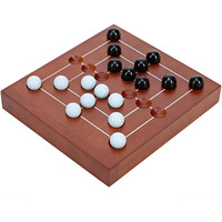 We Games Nine Men's Morris Board Game  5 Inch Travel Size - Solid Wood Board With Magnetic Closure  9 White & Black Marbles  Classic 2-Player Strategy Game For Adults  Perfect For Game Nights