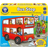 Orchard Toys Moose Games Bus Stop Game. A Fun Introduction To Addition And Subtraction. Pick Up And Drop Off Passengers On Your Bus. For Ages 4-8 And For 2-4 Players