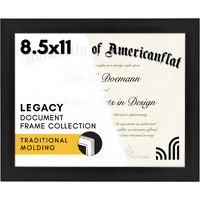 Americanflat 8.5X11 Diploma Frame With Shatter-Resistant Glass - Document Frame With Engineered Wood - Legacy Collection - Certificate Frame For Tabletop And Wall Display - Black