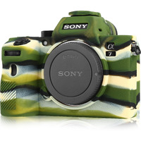 Stseetop Camera Case For Sony A7Iii A7Riii Sony Ilce-7Riii A73 A7R3- Protective Silicone Dslr Skin Cover  Detachable Cage  Shockproof  Dustproof (Army Green)