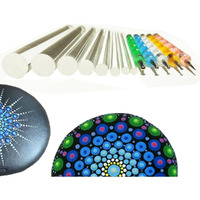 Mandala Rock Painting Pen Dot Dotting Tools Stencil Brush Set 12 Pcs Flat Head 4Mm 5Mm 6Mm 8Mm 10Mm 12Mm 14Mm Diameter 5 Stylus (Set1)