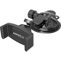 Apps2Car Suction Cup Phone Holder For Car With Adjustable Arm  Low Profile Dashboard Phone Mount Compact Windshield Window Dash Mobile Stand Compatible W/All Iphone And Android Cell Phones