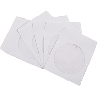 100 Pack Maxtek Premium Thick White Paper Cd Dvd Sleeves Envelope With Window Cut Out And Flap  100G