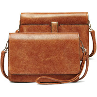 Bromen Crossbody Bags For Women Small Size Crossbody Purse Wristlet Wallet Purse With Multi Card Slots Adjustable Strap Brown