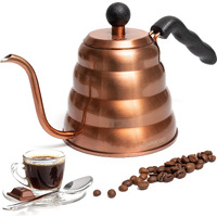 Mixpresso Gooseneck Pour Over Coffee Kettle  Barista Pour Control Design For Coffee & Tea High-Grade Stainless Steel 1.2 Liter (40 Oz) Drip Coffee Induction Cooker  Copper Stovetop Kettle