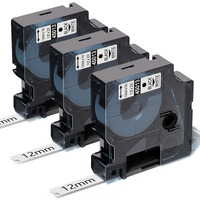 Label Kingdom A45013 Refills Compatible With Dymo D1 45013 S0720530S Label Tape 1/2 Inch X 23 Feet Black On White Label Maker Tape For Labelmanager 160 210D 420P Pnp 360D 210D  3 Pack