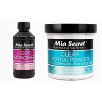 Mia Secret 4Oz Liquid Monomer + 4Oz Clear Acrylic Powder Nail Art System