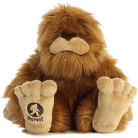 Aurora Mysterious Fantasy Big Foot Stuffed Animal - Mythical Companion - Imaginative Adventures - Brown 12.5 Inches