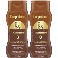 Coppertone Tanning Sunscreen Lotion  Water Resistant Body Sunscreen Spf 8  Broad Spectrum Spf 8 Sunscreen Pack  8 Fl Oz Bottle  Pack Of 2