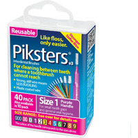 Piksters Interdental Brushes (40 Pack  Size 1 (Purple))