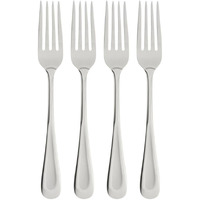 Oneida Satin Sand Dune Everyday Dinner Forks  Set Of 4  18/0 Stainless Steel  Silverware Set  Dishwasher Safe